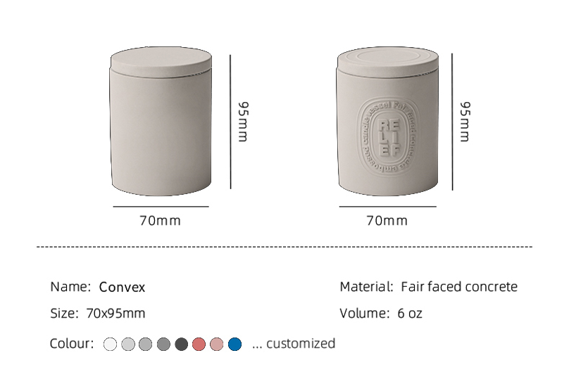 candle jar convex size