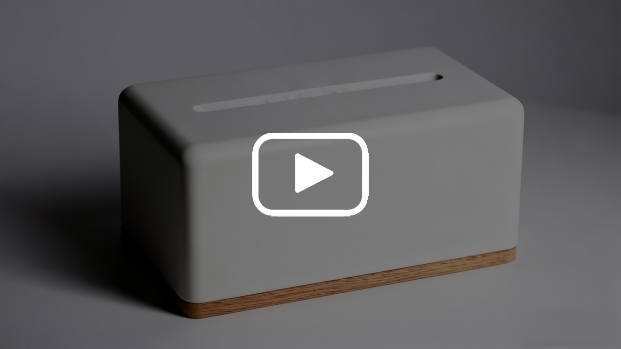 Concrete Wood and Stone Tissue Box