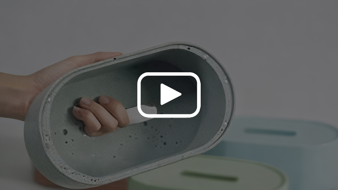 Colorful Concrete Tissue Box Oval