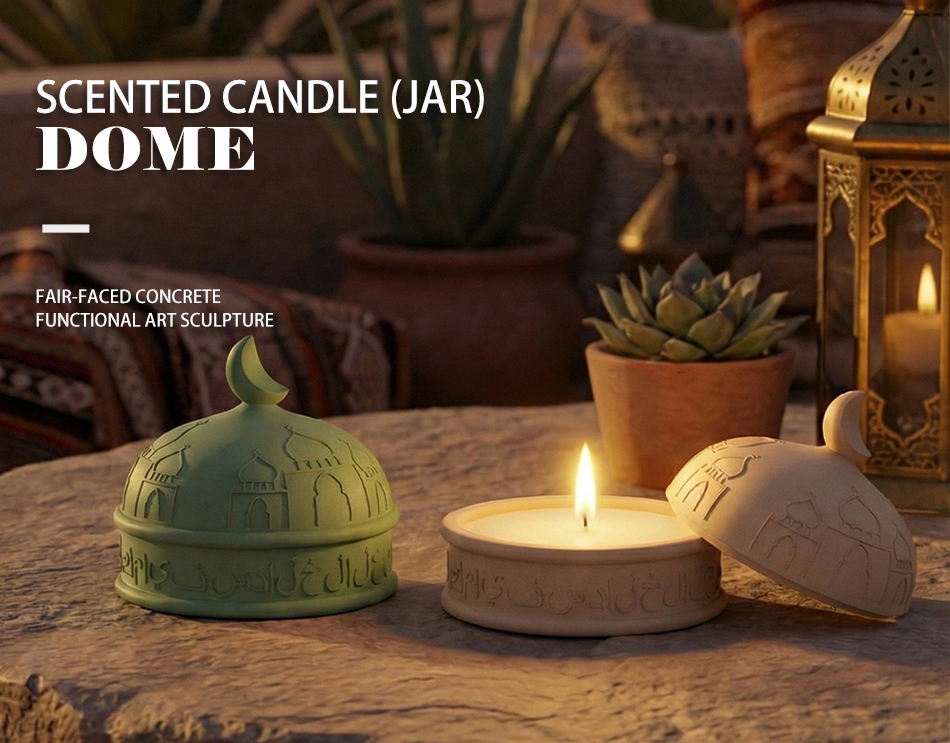 concrete candle holder dome