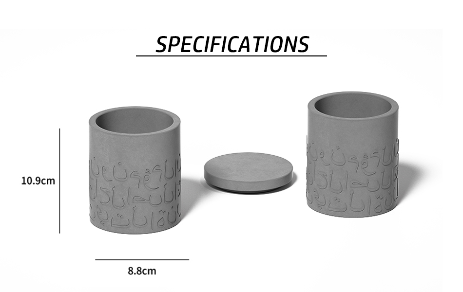 concrete candle holder light