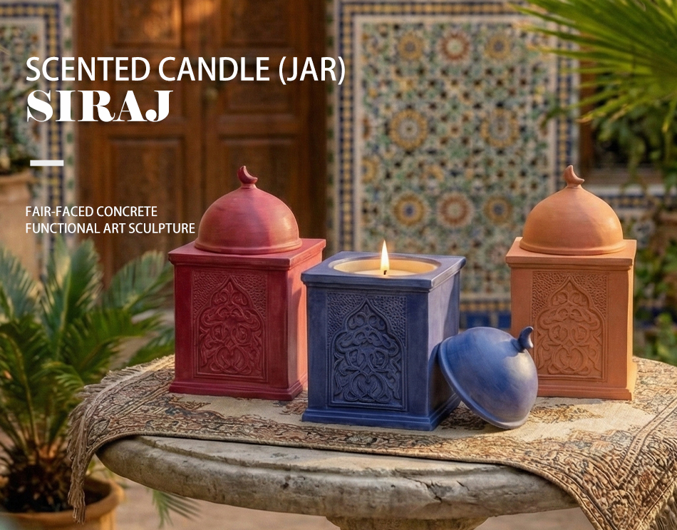 concrete candle holder siraj
