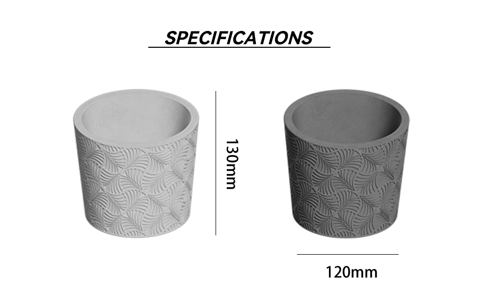 Concrete Garden Pots feather leaf