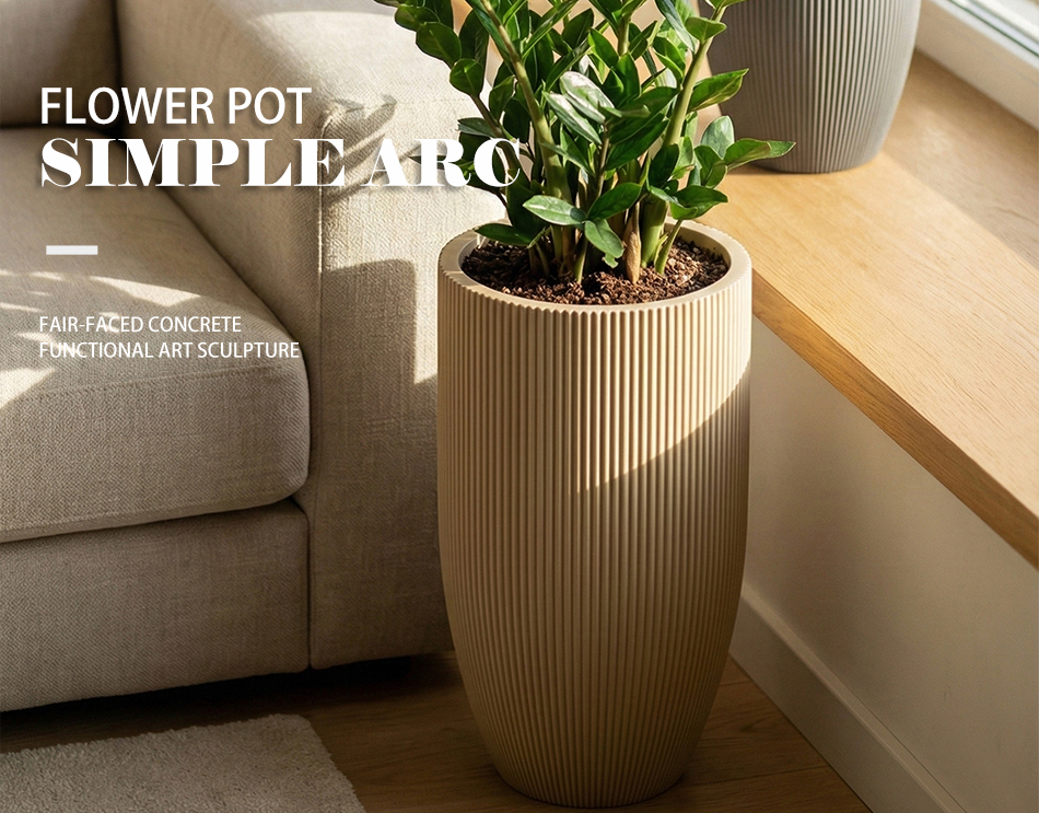 concrete flower pots simple arc